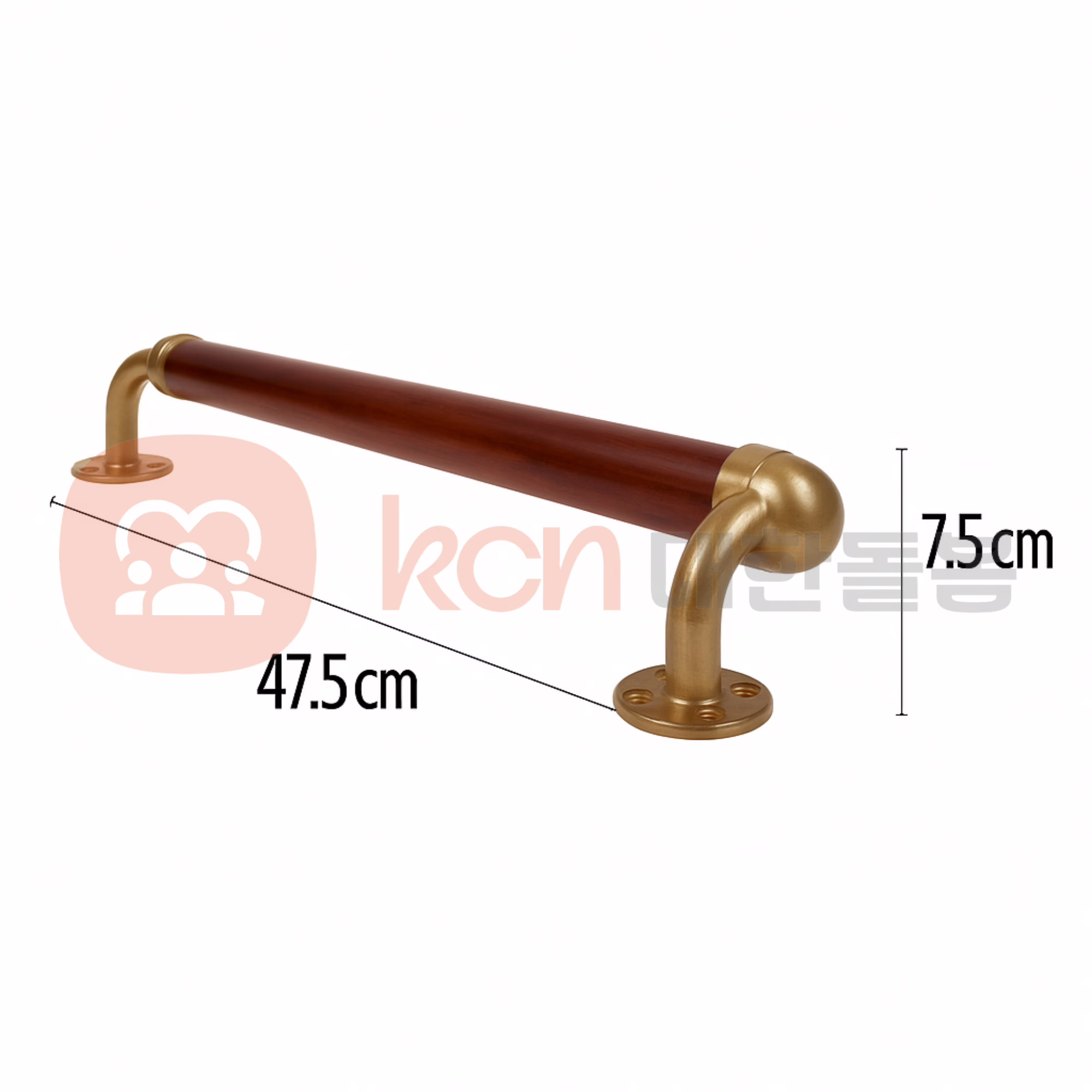 나무 손잡이와 금속 지지대