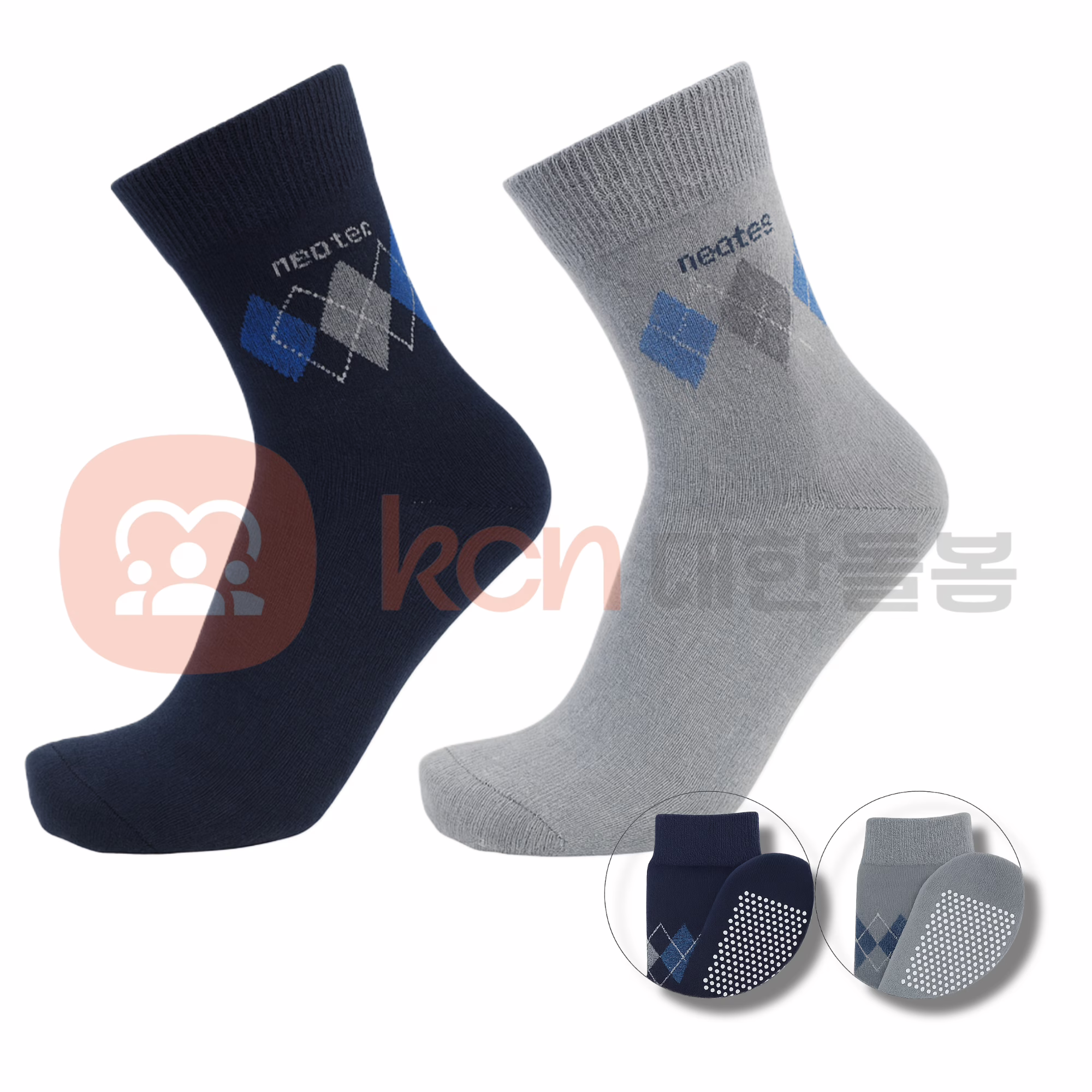 NEO-3 미끄럼방지 양말 – 실내 안전 보행을 위한 기능성 양말 1 양말 두 켤레, 다양한 색상