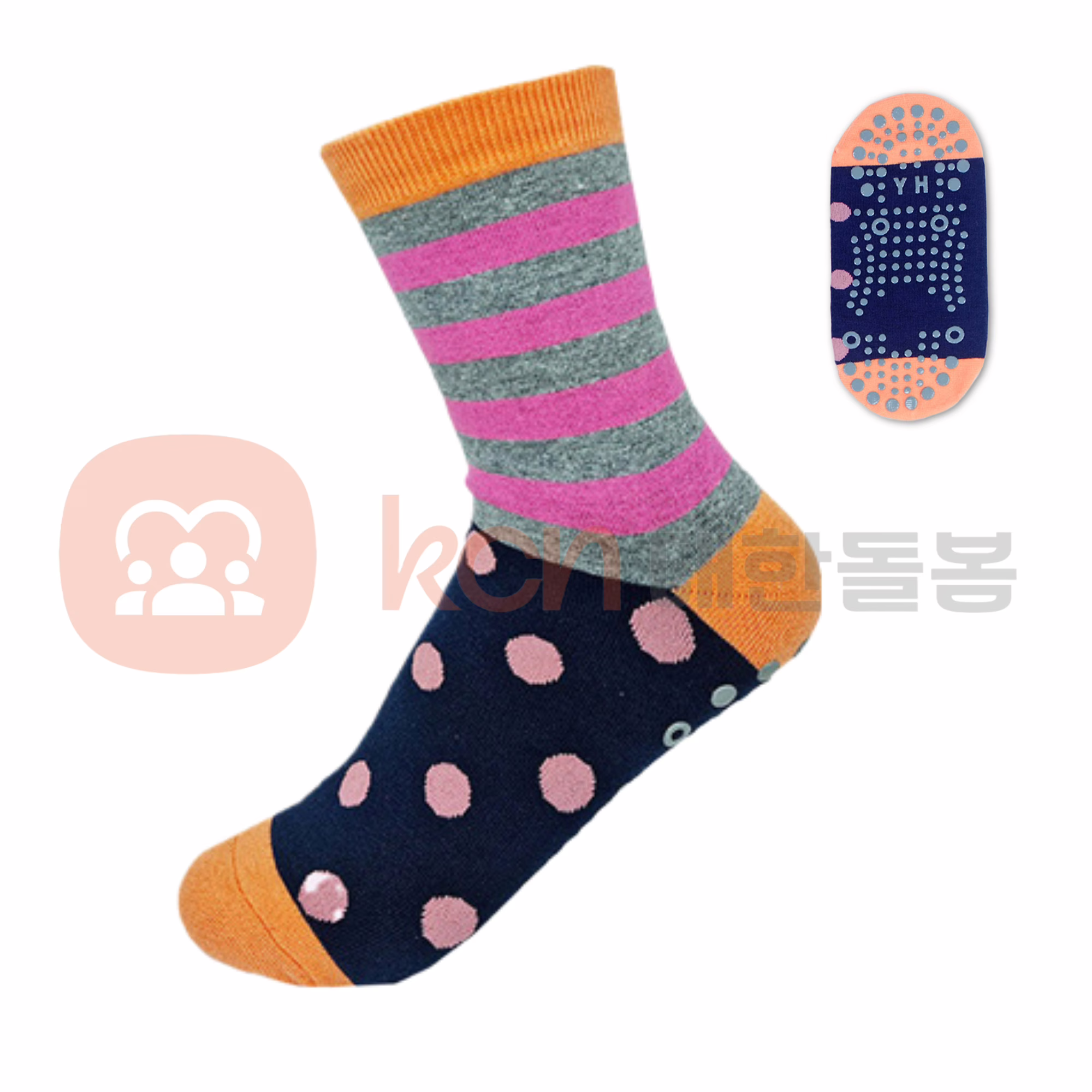 YH-003 미끄럼방지 실내 양말 – 안정성과 편안함을 제공하는 실내용 양말 1 다양한 색상의 양말 디자인