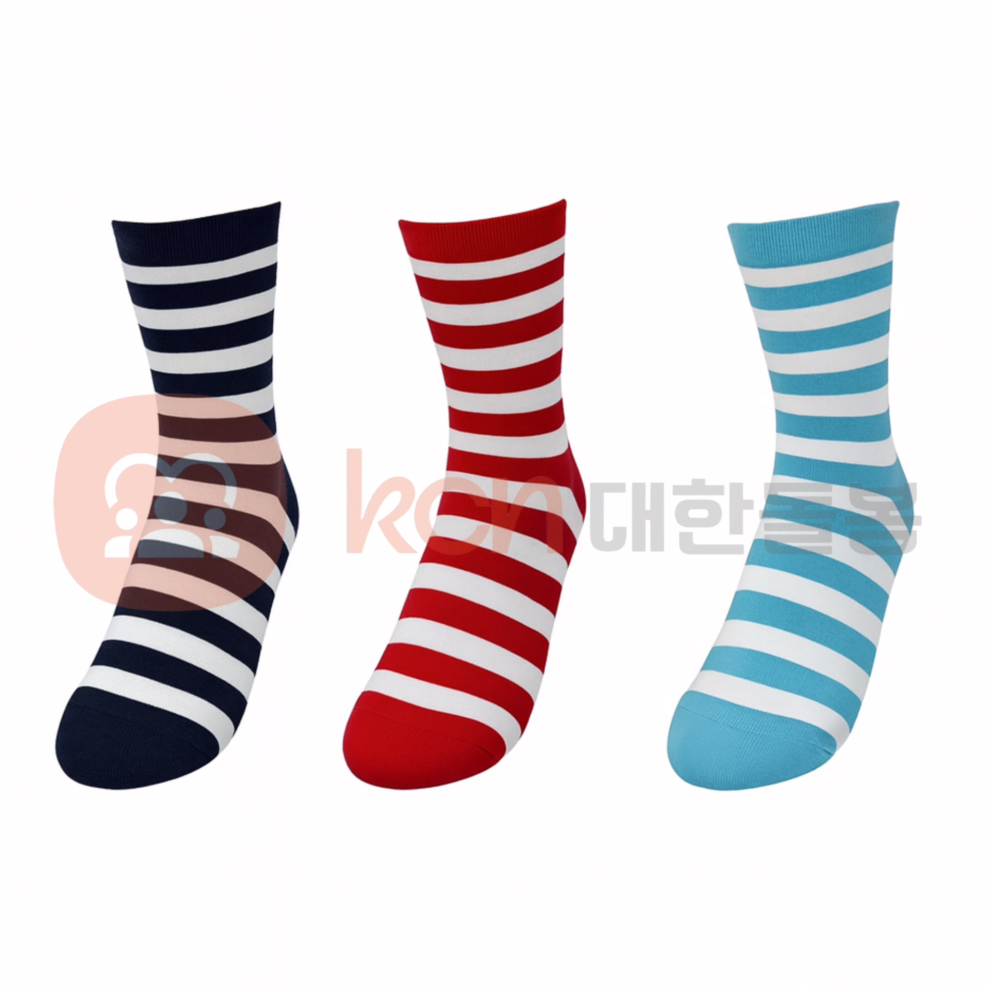 줄무늬 양말 세 가지 색상