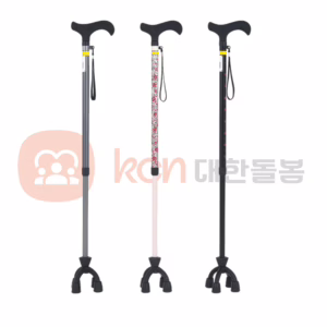 복지용 백건01 여자 지팡이 – 화려한 디자인과 4점 다지지대의 안정감 있는 보행 보조기기