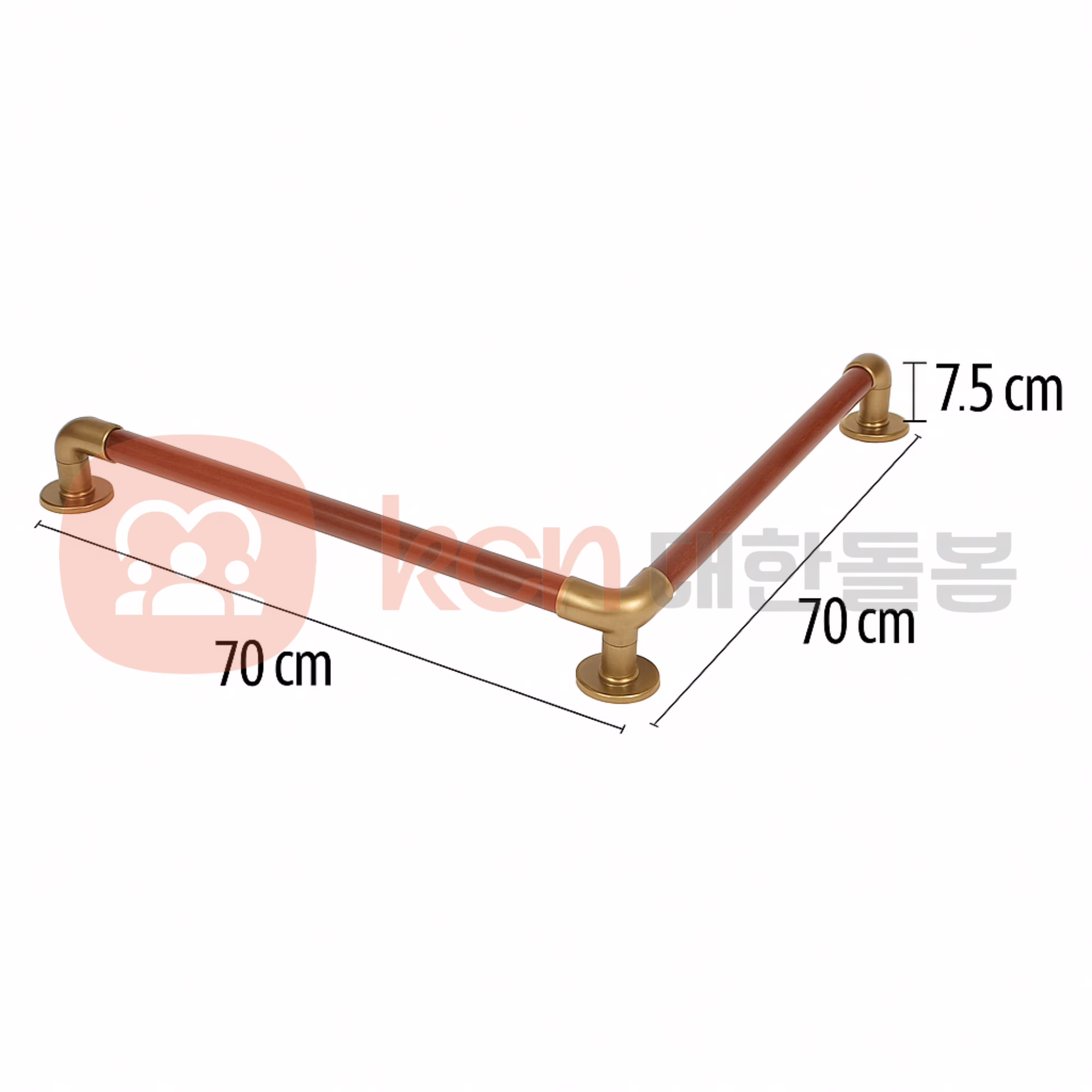 구부러진 금속 손잡이
