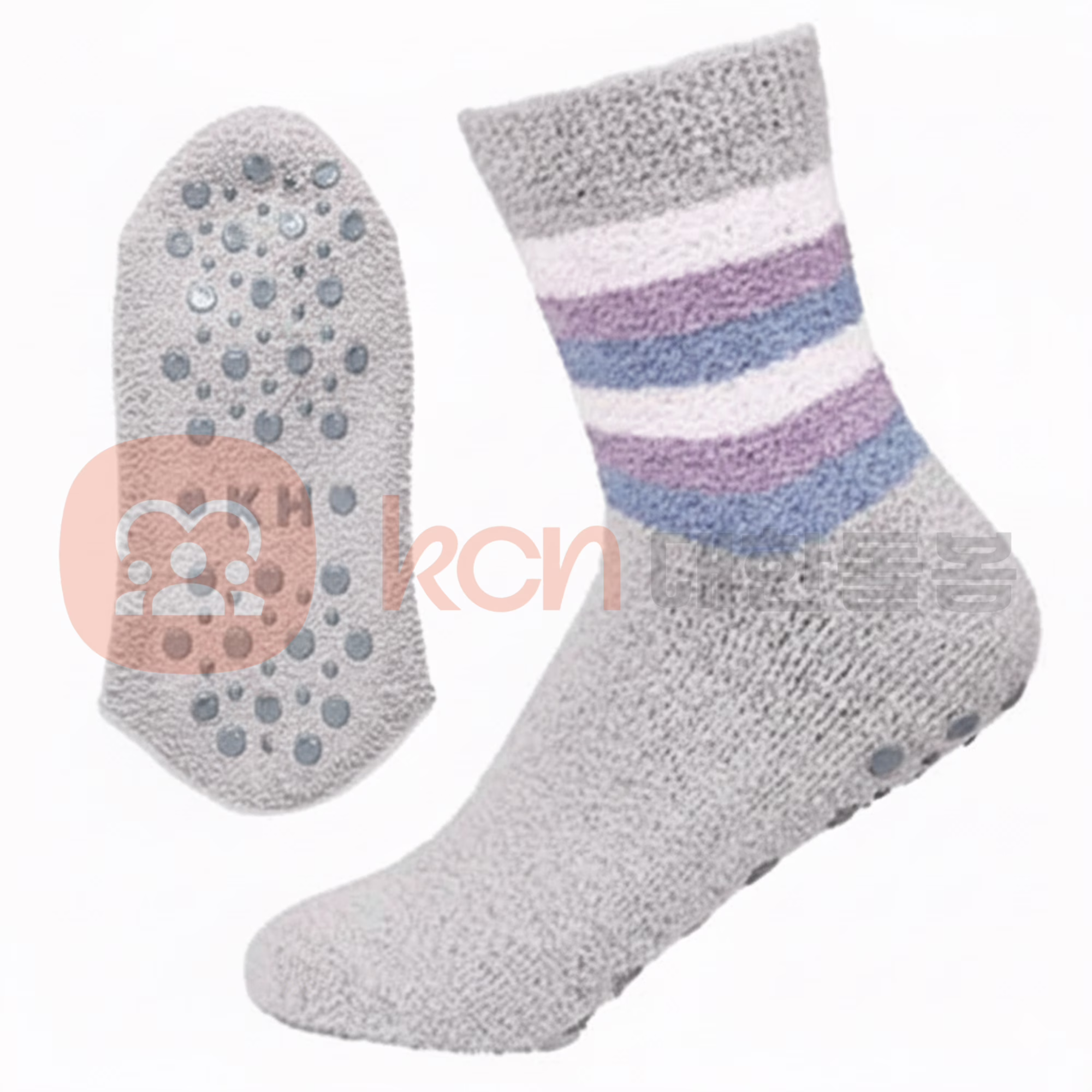 부드러운 색깔의 양말과 밑창