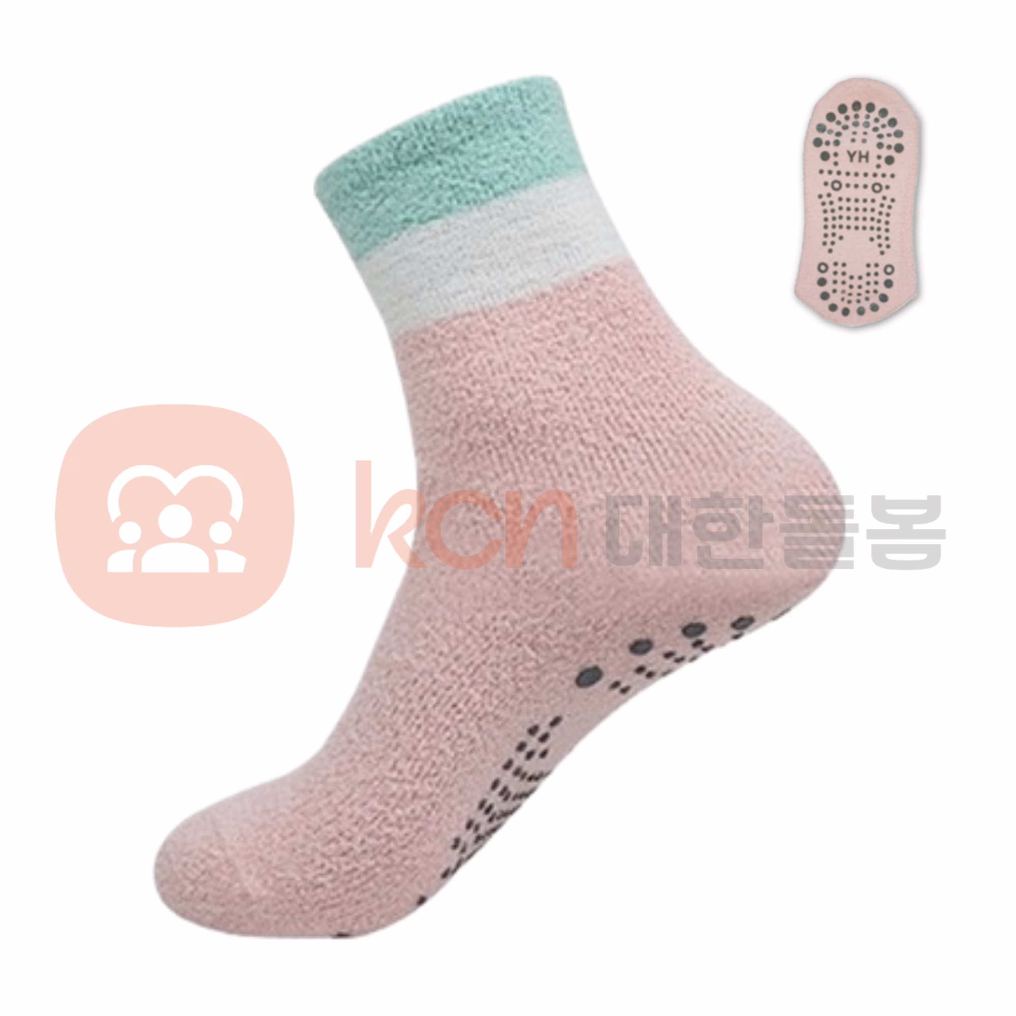 YH-202 미끄럼방지 양말 – 실내 활동에 안전을 더하는 복지용 미끄럼방지 양말 1 부드러운 색상의 양말 한 켤레