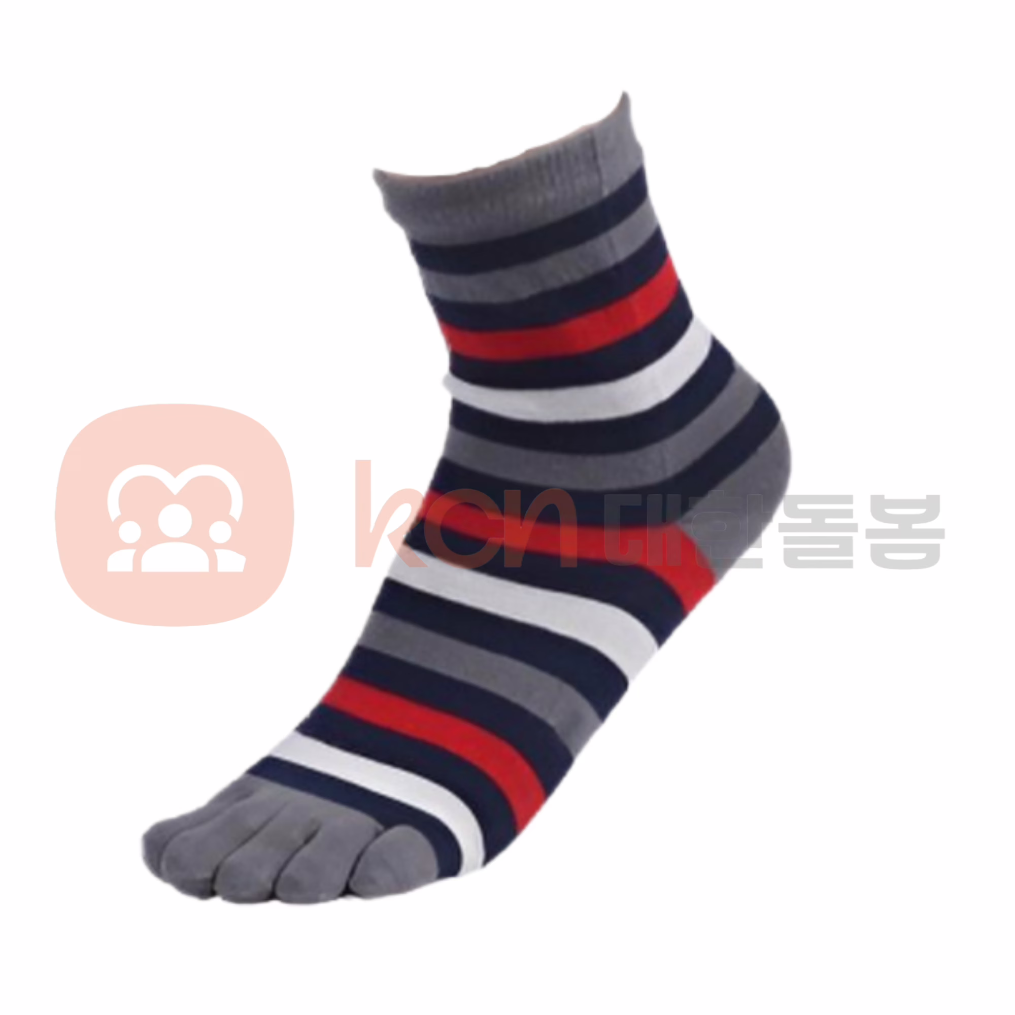 YH-204 여성용 발가락 미끄럼방지 양말 – 미끄럼 방지와 혈액 순환을 돕는 복지용 발가락 양말 1 줄무늬 발가락 양말